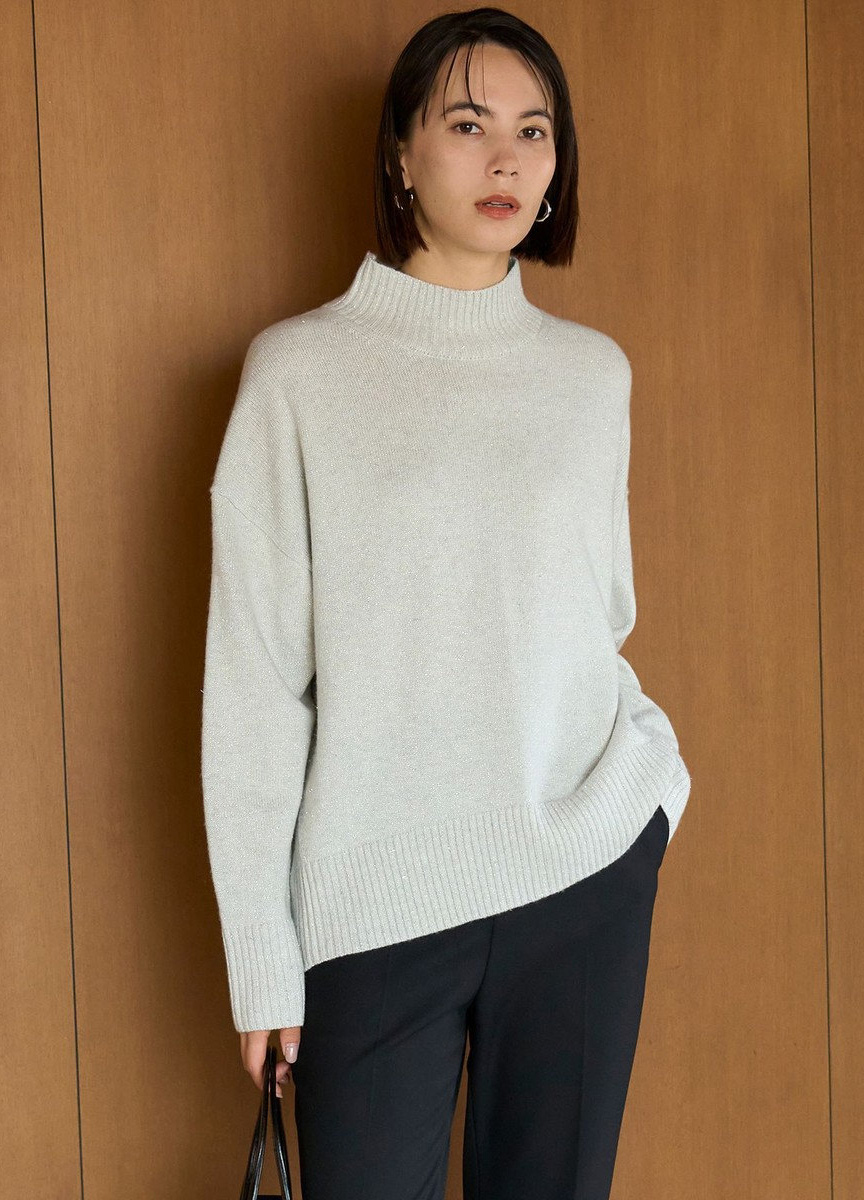 喀什米爾混紡高領毛衣